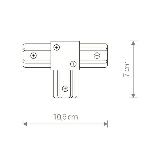 Коннектор для однофазной трековой системы T-образный Nowodvorski Profile Black 9186
