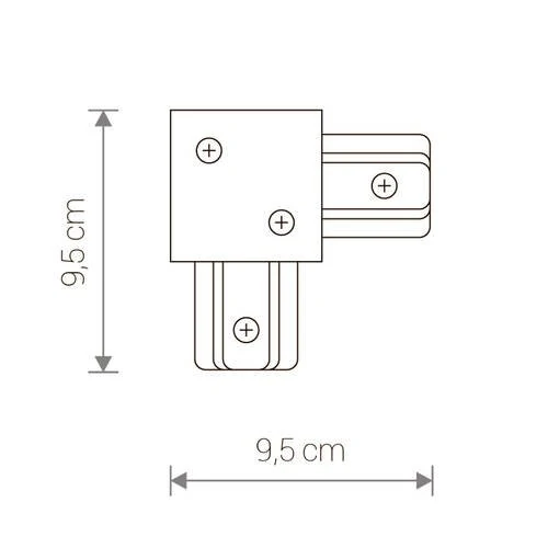 Коннектор для однофазной трековой системы L-образный Nowodvorski Profile Recessed White 8970