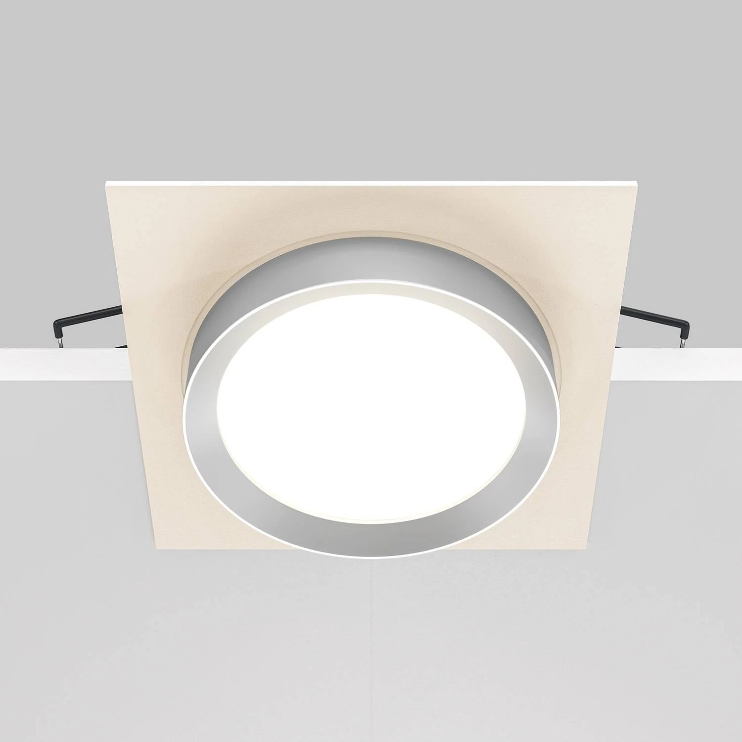 Встраиваемый светильник Downlight Hoop, 1xGX53 Белый с Серебром (Maytoni Technical, DL086-GX53-SQ-WS) - Amppa.ru