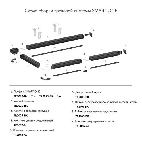 Коннектор прямой Smart, черный (Denkirs, TR2101-BK) - Amppa.ru