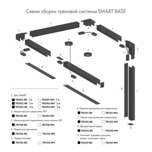 Коннектор прямой Smart, черный (Denkirs, TR2101-BK) - Amppa.ru