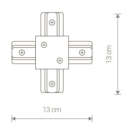 Коннектор для однофазной трековой системы X-образный Nowodvorski Profile Recessed White 8836