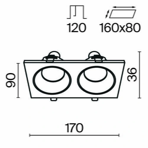 Встраиваемый светильник Downlight Zoom, 2xGU10 Белый (Maytoni Technical, DL033-2-02W) - Amppa.ru