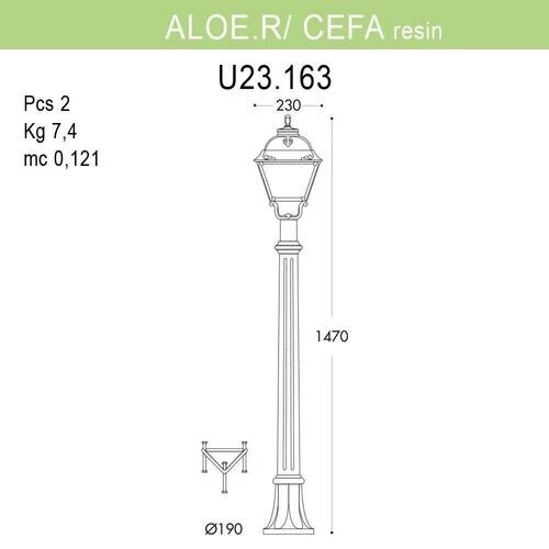 Садовый светильник-столбик Fumagalli Aloe.R/Cefa U23.163.000