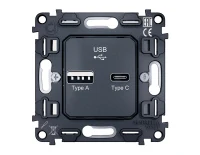 Механизм розетки 2USB A+C 20W (быстрая зарядка) QUANT (Ambrella Volt, VM177)