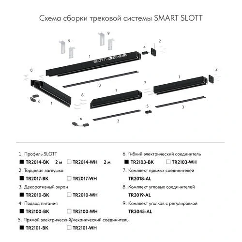 Коннектор прямой Smart, черный (Denkirs, TR2101-BK) - Amppa.ru