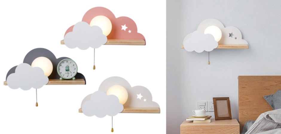Бра с полкой Серое Облако Wall Lamp Gray Cloud (ImperiumLoft, 156715-22) - Amppa.ru