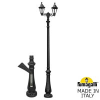 Парковый фонарь Fumagalli Nebo Bisso/Rut 2L E26.202.S20.AXE27, Черный и Прозрачный, без ламп