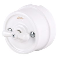 W5620001/ Электроустановочные изделия - Выключатель на 4 положения двухклавишный (белый) Ретро