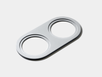 Рамка двойная для MINI COMBO, круглая, белая алюминиевая, MINI-COMBO-R2-WH (00-00010303, SWG PRO)