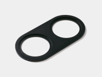 Рамка двойная для MINI COMBO, круглая, черная алюминиевая, MINI-COMBO-R2-BL (00-00010302, SWG PRO)