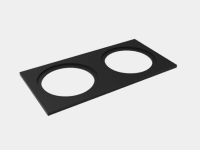 Рамка двойная для MINI COMBO, квадратная, черная алюминиевая, MINI-COMBO-S2-BL (00-00010300, SWG PRO)