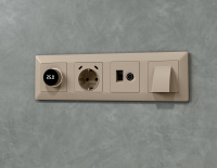 Комплект вывода кабеля с фиксатором ALFA Серо-бежевый матовый QUANT (AP3758, VM238) (Ambrella Volt, MA375810)